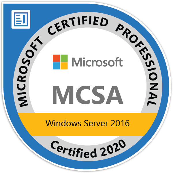 MCSA Windows Server 2016